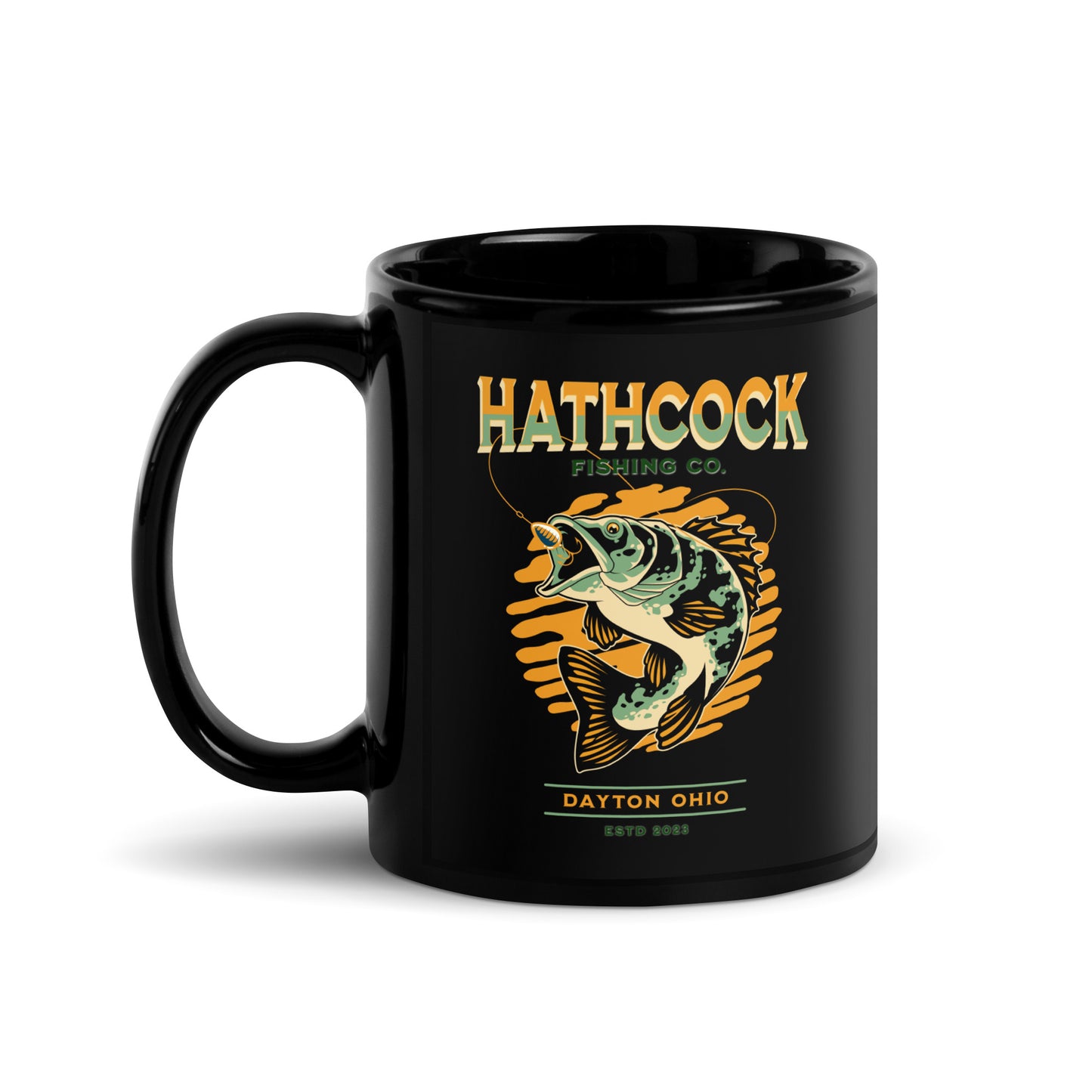 Hathcock Fishing Company Black Glossy Mug